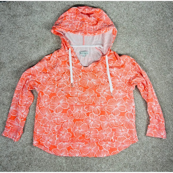 Koolaburra by UGG Floral Hoodie Drawstring Pullover Beach Top Sweater Medium‎ - Picture 1 of 7